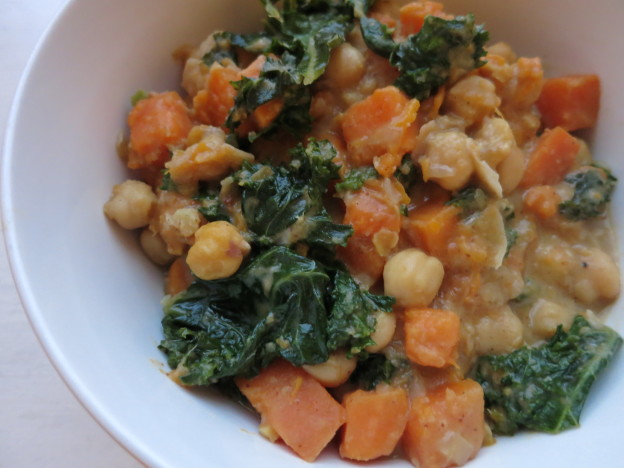 Moroccan Spiced Sweet Potato, Kale and Chickpea Stew
